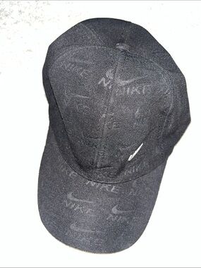 Nike Black All-Over Logo Baseball Cap